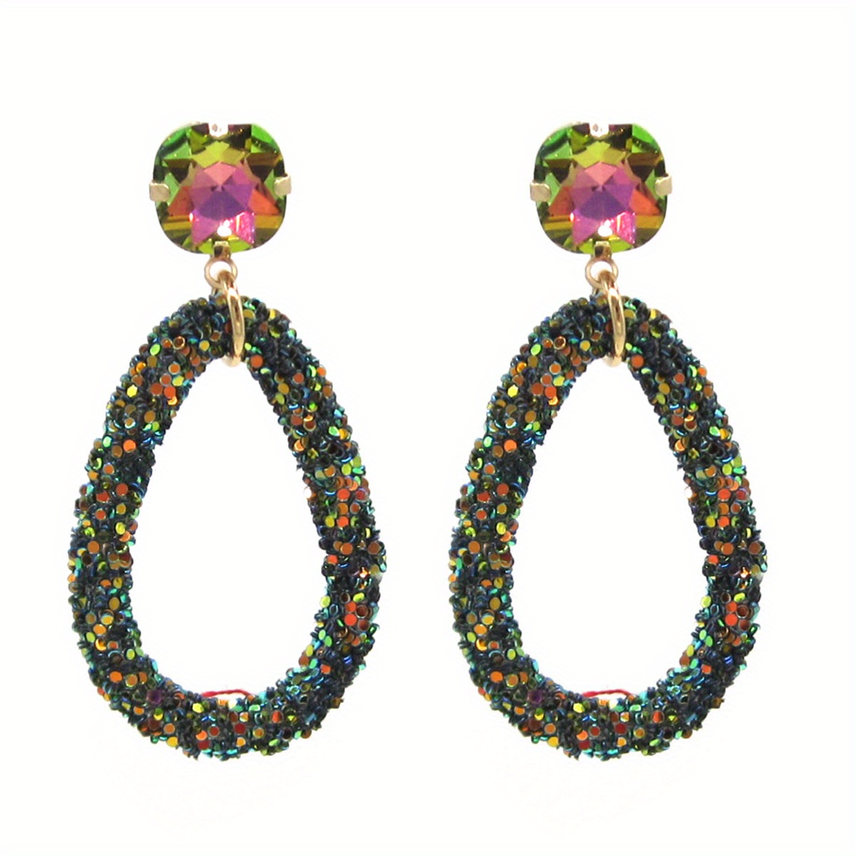Retro Boho Rhinestone Dangle Earrings